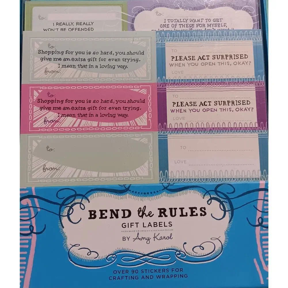 Bend the Rules Gift Labels NEW 2009 Amy Karol Over 90 Stickers